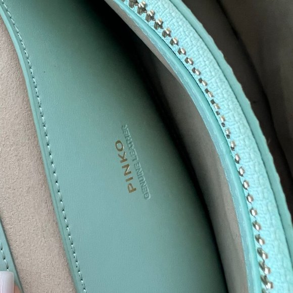 PINKO Classic Love One Bag Leather Mint-Green Limited Edition - Picture 5 of 6